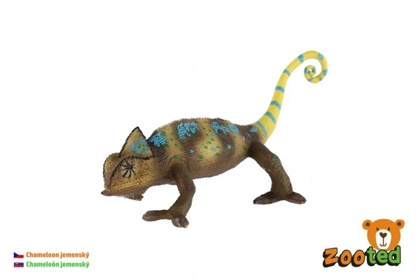 Caméléon yéménite en plastique zooté 18cm dans un sachet