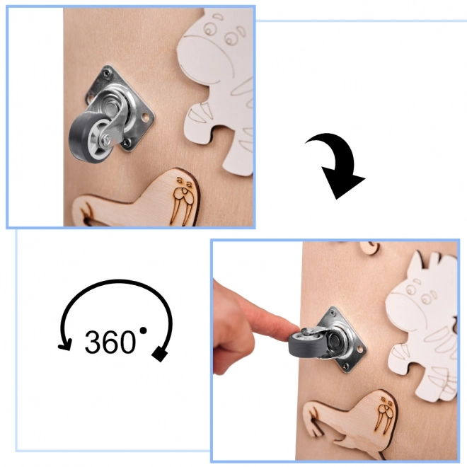 Tableau sensoriel en bois double face - ZOO