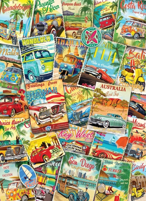 EUROGRAPHICS Puzzle Collage de voyage rétro 1000 pièces