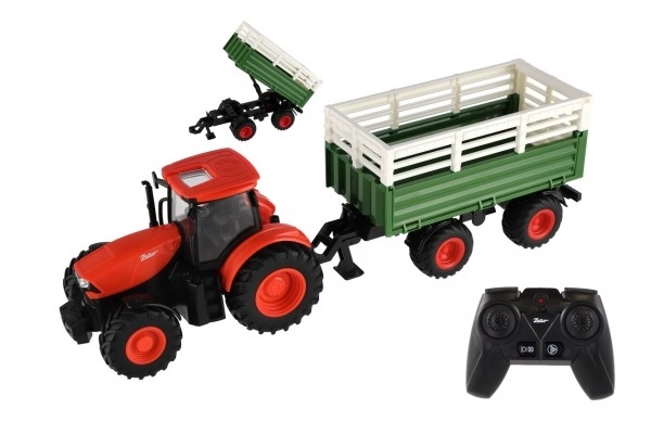 Tracteur ZETOR pour enfants à télécommande avec remorque, lumières et sons, 42 cm