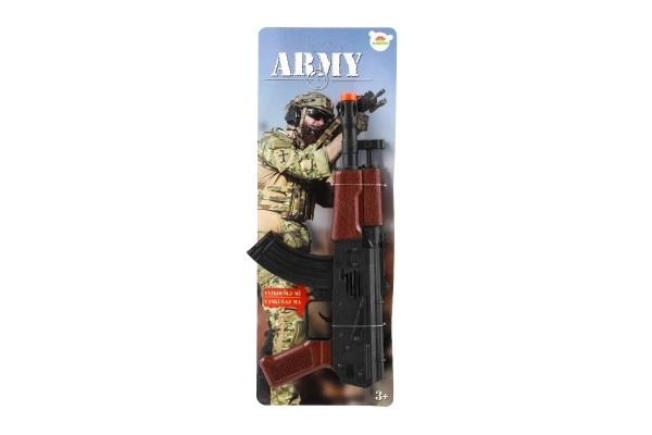 Samopal jiskřící ARMY à inertie plastique 29cm sur carte 14x38x2,5cm