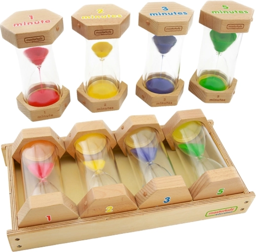 Masterkidz ensemble de sabliers – apprendre le temps