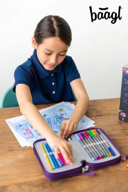 BAAGL Trousse scolaire trois niveaux Jungle Panda