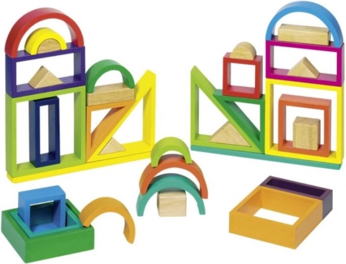 Goki jeu de construction en bois Arc-en-ciel