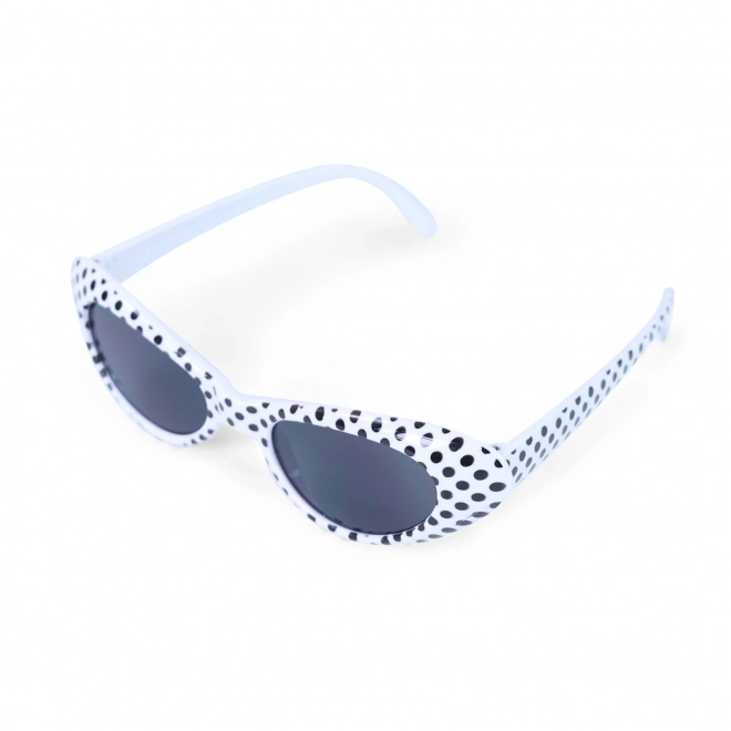 Lunettes rétro blanches à pois noirs