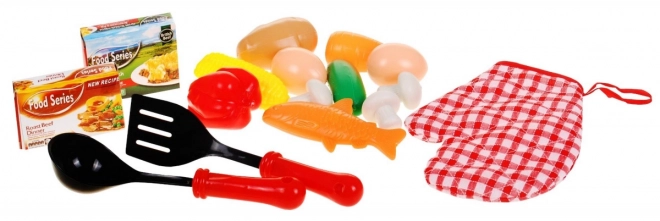 Ensemble de cuisine pour enfants 3+ avec casseroles, ustensiles de cuisine et répliques alimentaires, 22 pièces