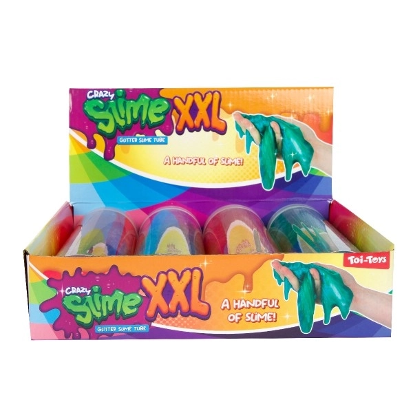 Sliz - matière scintillante 400g 20cm en tube plastique 4 couleurs 4 pièces en boîte