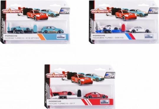 Majorette Porsche avec remorque, mix 3 variantes