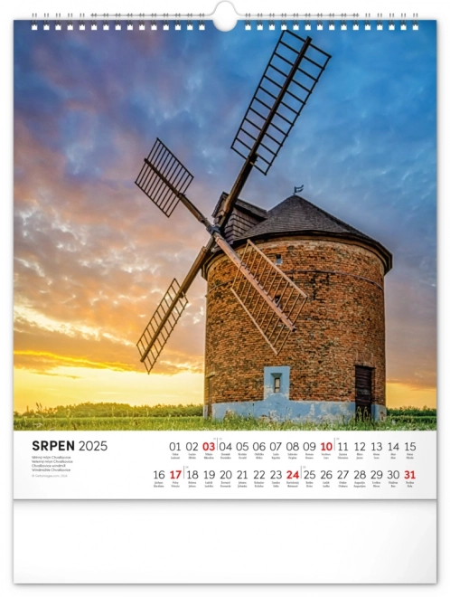 Calendrier mural NOTIQUE Balades dans le paysage tchèque 2025, 30 x 34 cm
