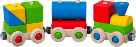 Detoa train en bois joyeux avec wagons magnétiques