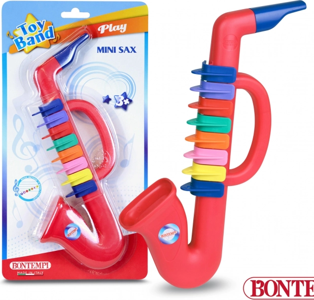Saxophone en plastique rouge pour enfants avec 8 clés