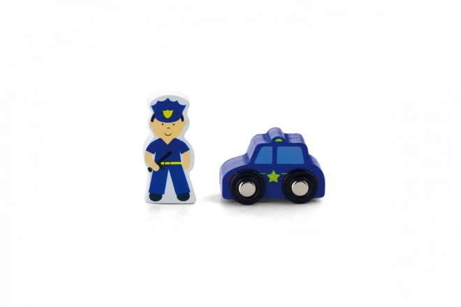 Figurines de police en bois