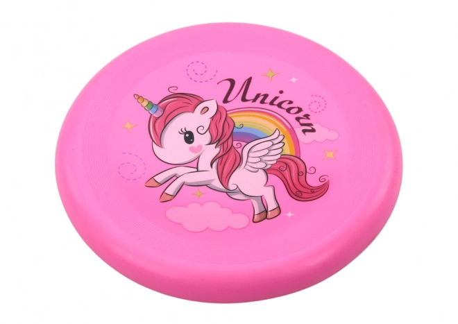 Disque frisbee volant Licorne Rose 20cm