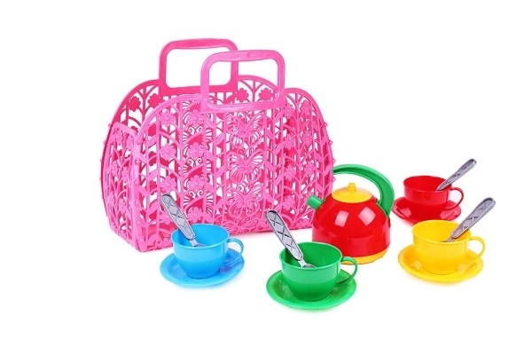 Ensemble de thé pour enfants coloré dans un sac en plastique