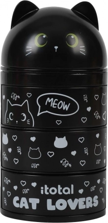 organiseur avec tiroirs chat noir