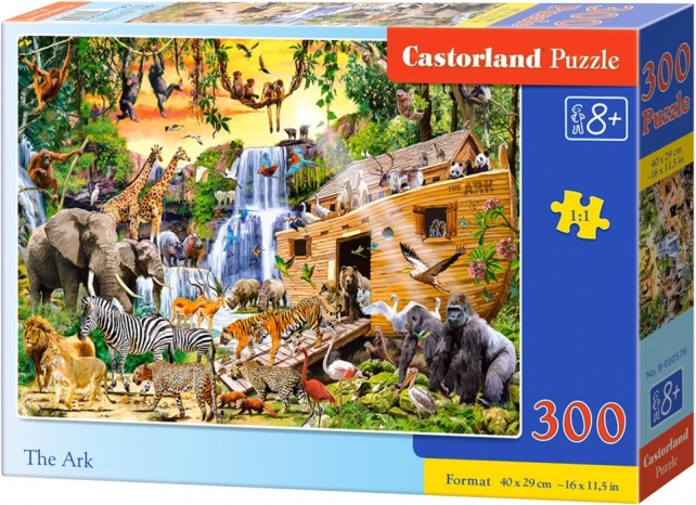 Puzzle 300 pièces animaux sauvages sur planche