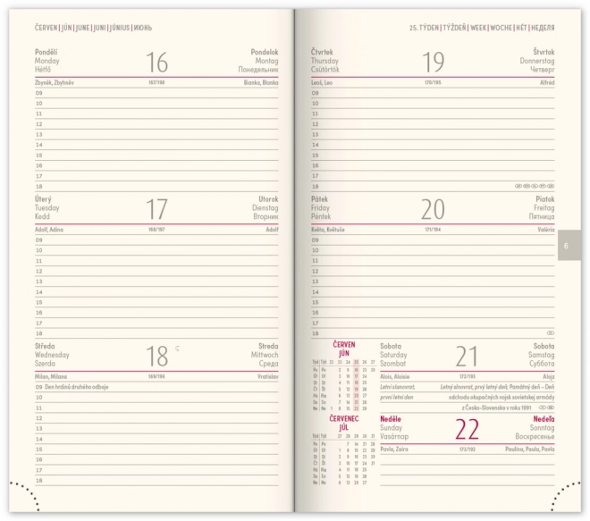 NOTIQUE Agenda de Poche Diario 2025, rose, 9 x 15,5 cm
