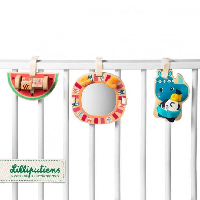 Lilliputiens - Jouets Suspendus en Bois Rhinocéros Marius dès 9 Mois