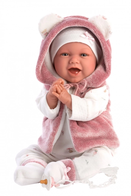 Llorens 74070 NOUVEAU-NÉ - poupée réaliste de bébé avec sons et corps en tissu doux - 42 cm
