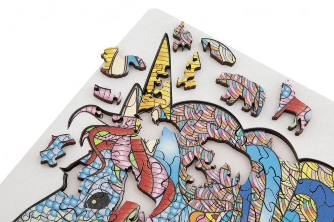 Puzzle en bois licorne