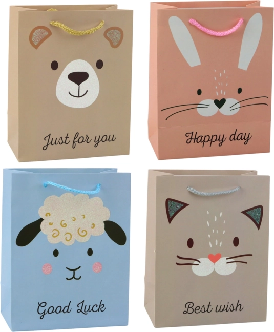 Sac cadeau en papier avec des animaux