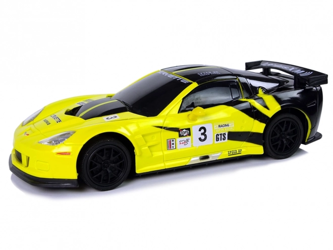 Voiture de sport R/C 1:24 Corvette Jaune C6.R 2.4 G lumières