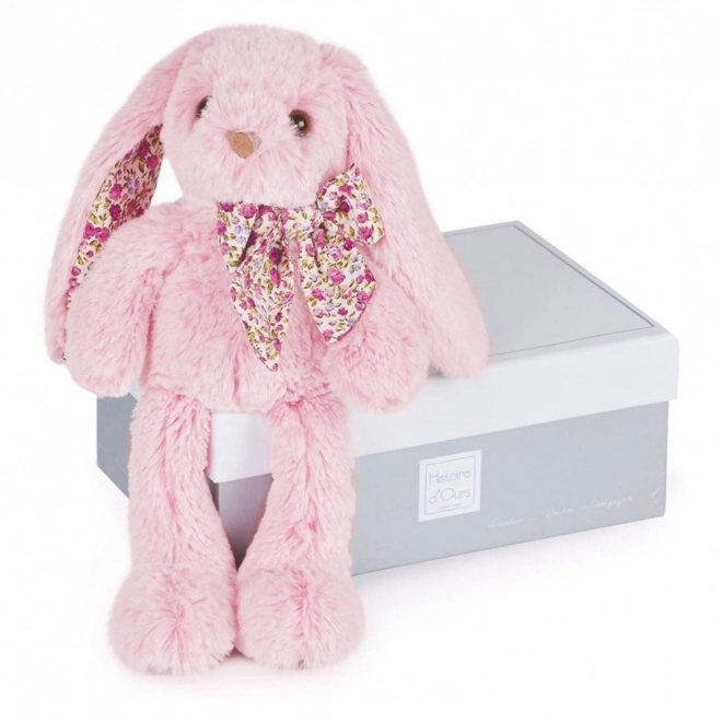 Doudou Histoire d'Ours Peluche lapin rose 25 cm