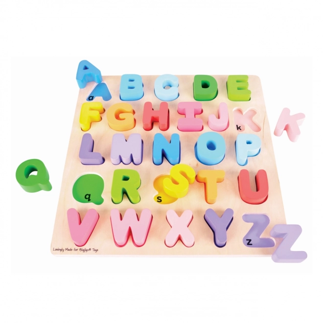 Puzzle à encastrer Bigjigs - lettres majuscules de l'alphabet