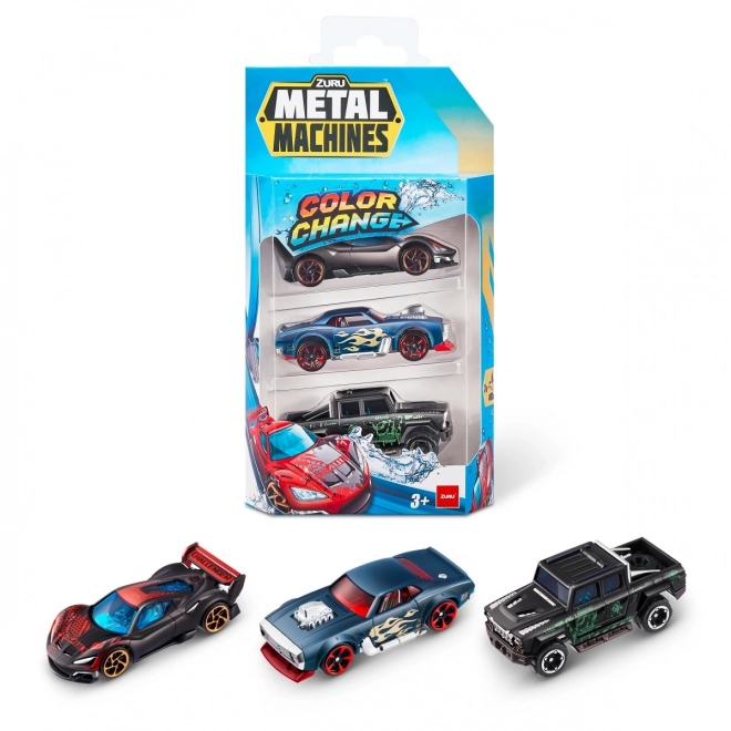 ZURU Metal Machines - Paquet de 3 voitures changeant de couleur