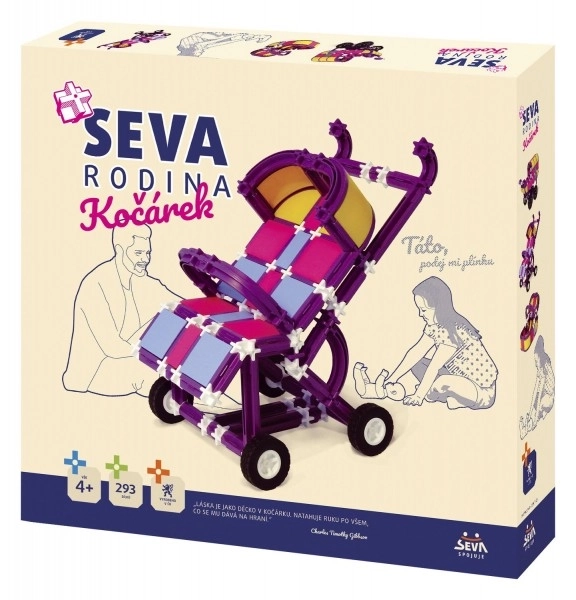 Kit de Construction SEVA FAMILLE Poussette plastique 293 pièces en boîte 35x33x5cm 4+
