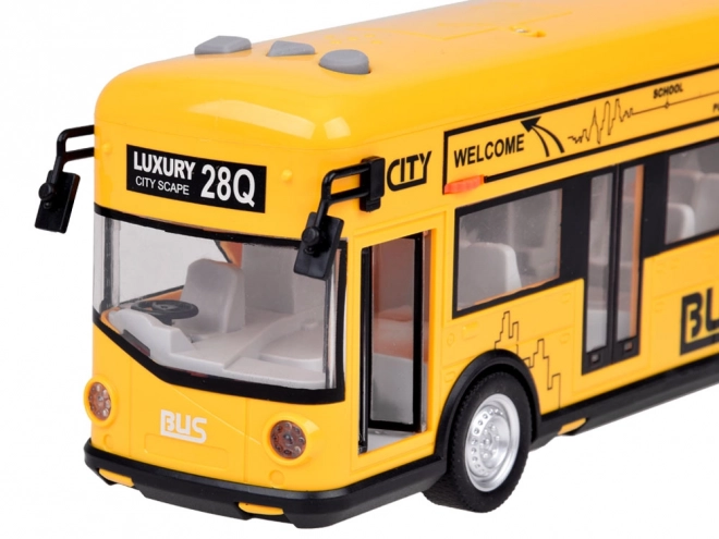 Autobus de fête jaune ouverture des portes avec sons, lumières, musique ZA5222