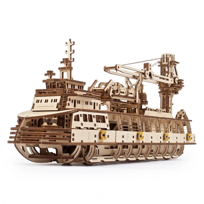 Ugears puzzle 3D - Bateau à vapeur d'exploration 575 pièces