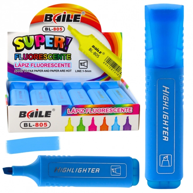 Surligneur néon intensif bleu