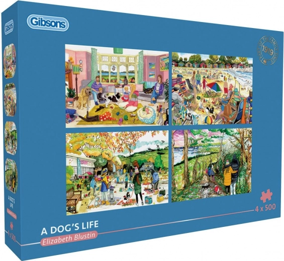 GIBSONS puzzle Vie de chien 4×500 pièces