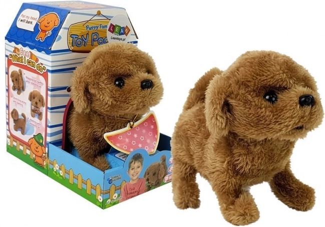 Chien marron interactif à piles
