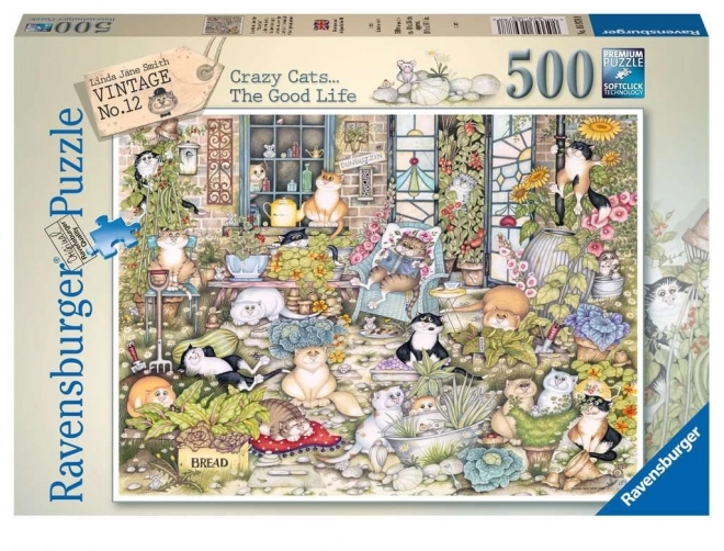 Puzzle Ravensburger Chats fous : Vie de chat 500 pièces