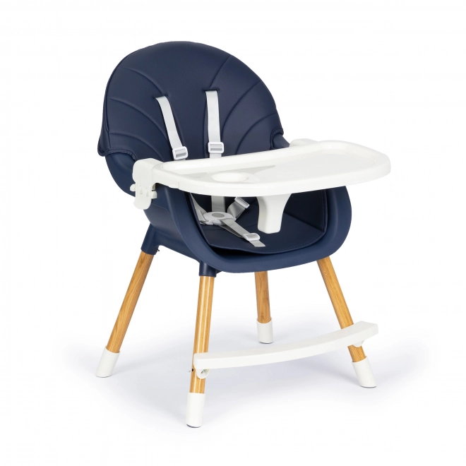 Chaise Haute Ecotoys 2-en-1 bleue