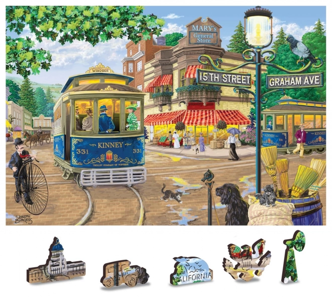 Puzzle en bois rue victorienne 2 en 1