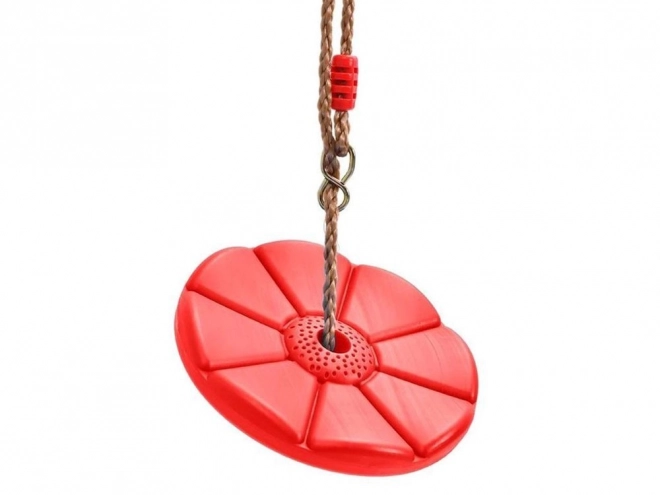 Balançoire de jardin pour enfants disque fleur ronde – rouge