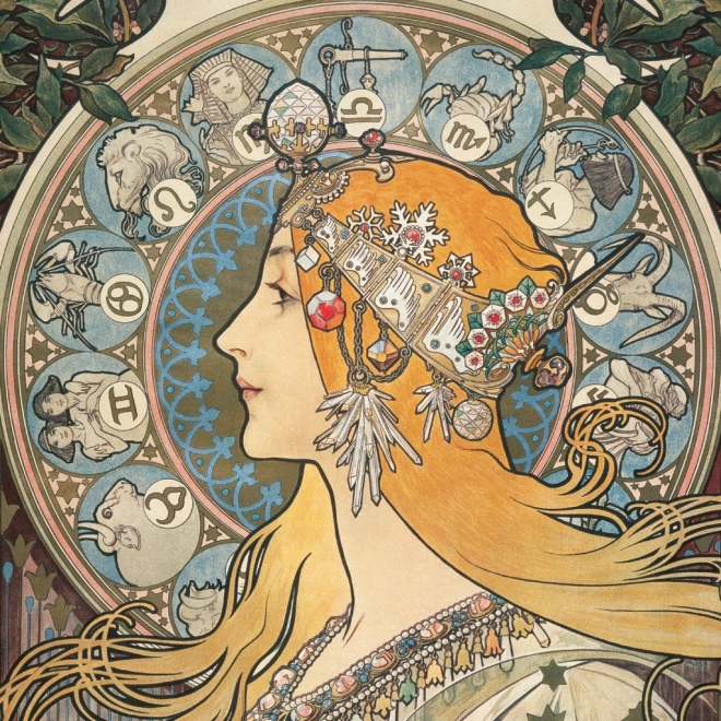 Calendrier de notes Alfons Mucha 2025, 30 × 30 cm