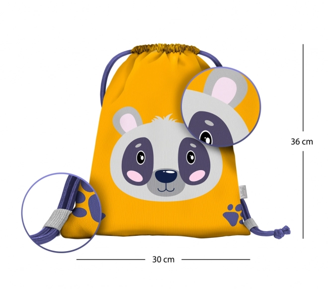 Baagl sac préscolaire avec panda, jaune