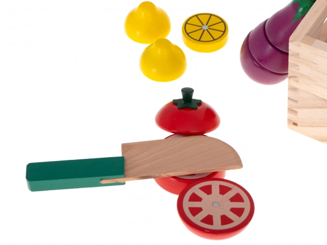 Légumes magnétiques à découper en bois