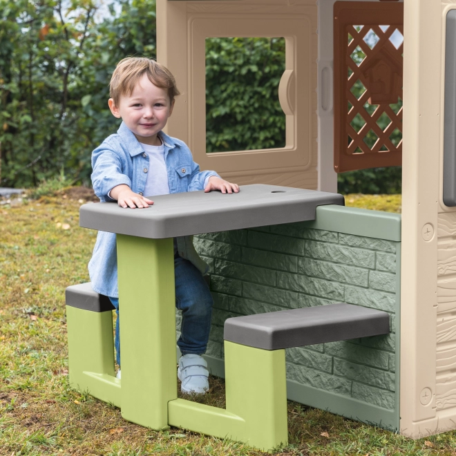 Table de pique-nique avec bancs pour maisonnettes d'enfants