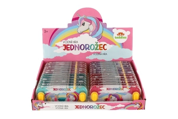 Jeu d'eau casse-tête 15,5x7cm plastique licorne 4 types 24pcs en boîte