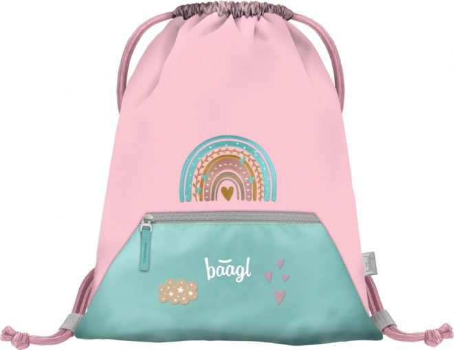 BAAGL 3 SET Zippy Duha rose : cartable, trousse, sac
