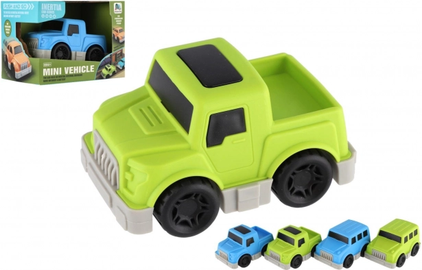 Mini voiture en plastique à friction 9 cm – 4 modèles
