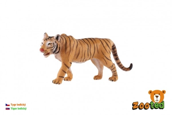 Tigre indien en plastique articulé 13,5cm dans un sachet