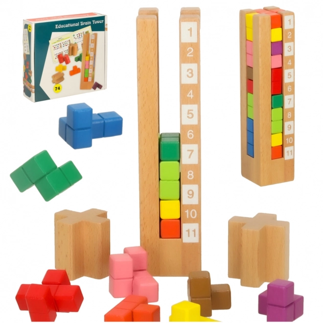 Blocs éducatifs en bois colorés Montessori