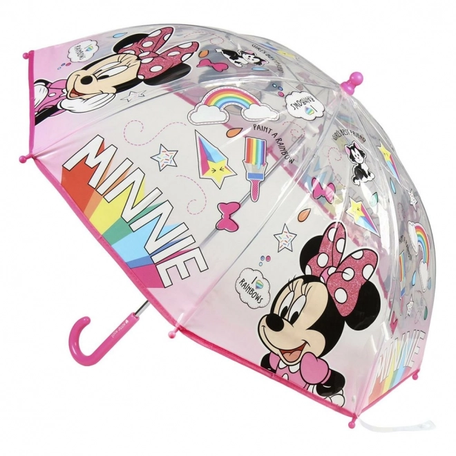 Parapluie manuel enfant Disney Minnie transparent