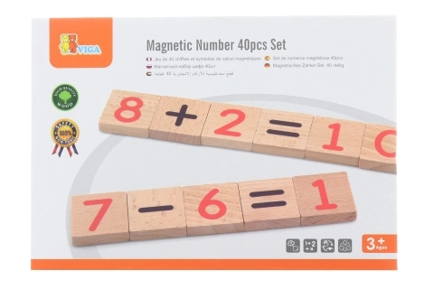 Nombres en bois magnétiques 40 pcs